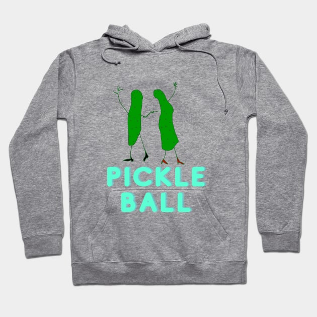 Pickle, Pickleball, Ball, Dancing, Funny T-Shirt, Funny Tee, Badly Drawn, Bad Drawing Hoodie by Badly Drawn Design